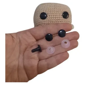 30 Olhos Preto Chapado Chato N12 Amigurumi!