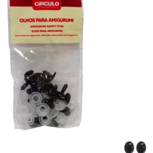 Olho Oval Com Trava Preto Para Amigurumi Circulo -10 Pares